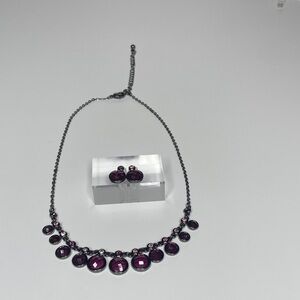 Avon Dark Purple Necklace and Earring Set